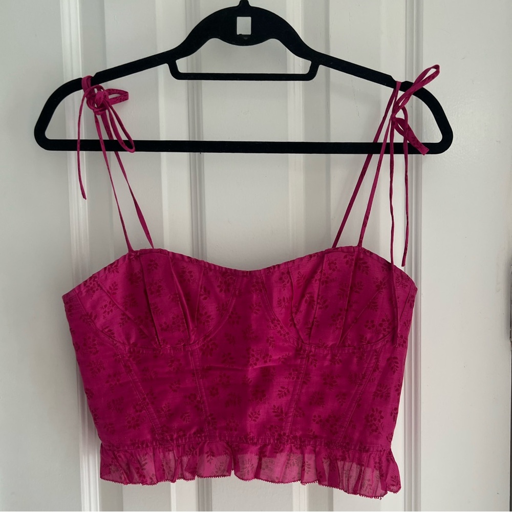 Ulla Johnson Fuchsia Isa Corset Top - Size 4